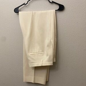 Pendleton Cream Pleated Dress Pants Sz 12 100% Virgin Wool